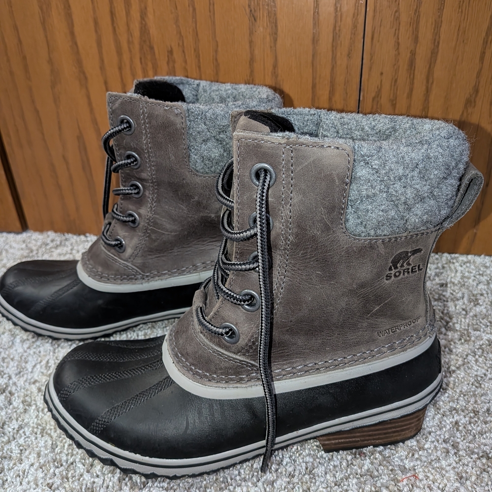 Sorel Waterproof Gray and Black Boots